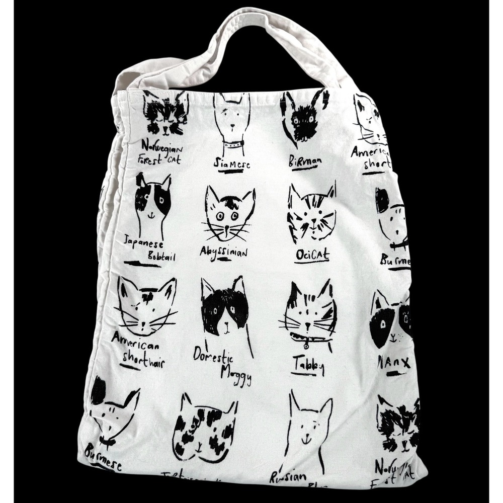 Cat Breeds Graphic Tote Bag Novelty Print Cats CANVAS SHOULDER‎ BAG
